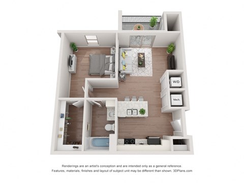 One Bedroom Floor Plan